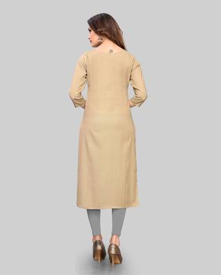 Beige embroidered rayon ethnic-kurtis 2