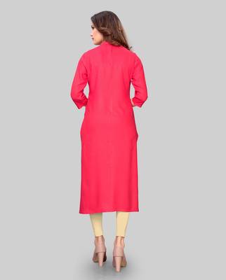 Pink embroidered rayon ethnic-kurtis 2