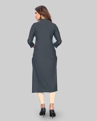 Grey embroidered rayon ethnic-kurtis 2