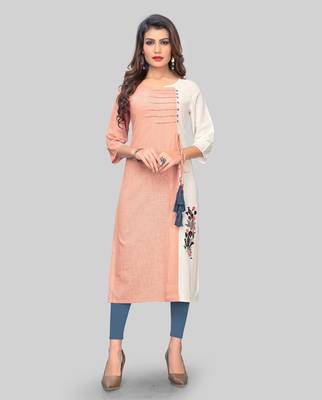 Multicolor embroidered cotton cotton-kurtis 1