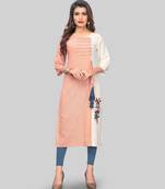 Multicolor embroidered cotton cotton-kurtis