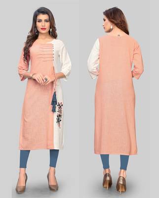 Multicolor embroidered cotton cotton-kurtis 5
