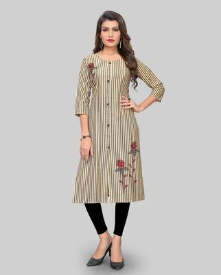 Multicolor embroidered cotton cotton-kurtis 1