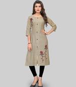 Multicolor embroidered cotton cotton-kurtis