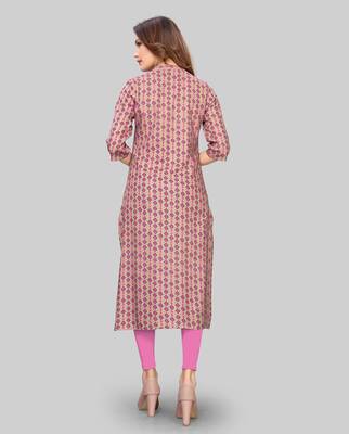 Pink printed rayon ethnic-kurtis 2