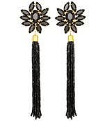 Pretty Gold Plated Crystals Stone Long Dangle Earring For Women
