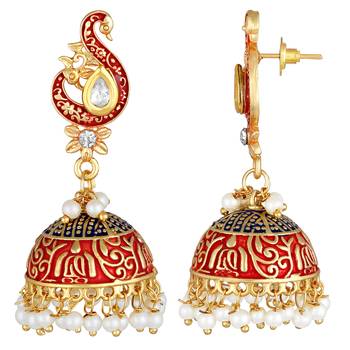 Traditional Designer Peacock Jhumki Earrings For Women 3