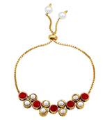 Gold Finish Stylish Kada Studded With Stones Traditional Bracelets