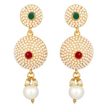 Traditional Wear Designer Choker Style  Gold Plated Brass Nacklace Set For Women 4