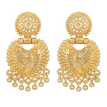 Traditional 1 Gram Gold Plated Matinee Style Necklace Set For Women 4