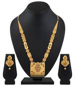 Wedding Wear & Designer 1 Gram Gold Plated Enamal Work Matinee Style Necklace Set For Women