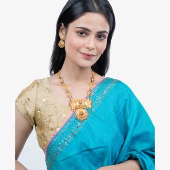 Designer 1 Gram Gold Plated Enamal Work Opera Style Necklace Set For Women 1