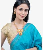 Designer 1 Gram Gold Plated Enamal Work Opera Style Necklace Set For Women