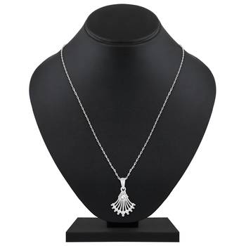 Pretty Designer Silver Gold Plated Cz Stone Pendant With Chain For Women 1