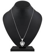 Creative Designer Heart Shape Silver Gold Plated Cz Stone Pendant With Chain For Women