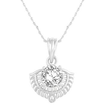 Excellent Designer Silver Gold Plated Cz Stone Pendant With Chain For Women 1