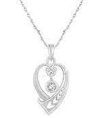 Exclusive Heart Shape Silver Gold Plated Cz Stone Pendant With Chain For Women