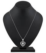 Beautiful Heart Shape Silver Gold Plated Cz Stone Pendant With Chain For Women