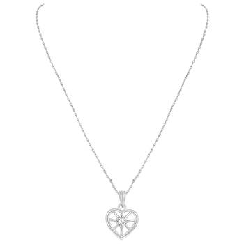 Beautiful Heart Shape Silver Gold Plated Cz Stone Pendant With Chain For Women 2
