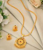 Fancy Gold Plated Matinee Style Pendant Set For Women