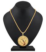 Traditional Round Shape Pendent Gold Plated Matinee Style Pendant Chain For Women