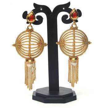 Gold cubic zirconia earrings 1