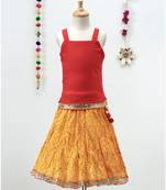 Mustard Lehenga With Red Choli
