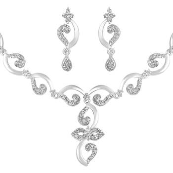 Silver Diamond  Necklaces 1