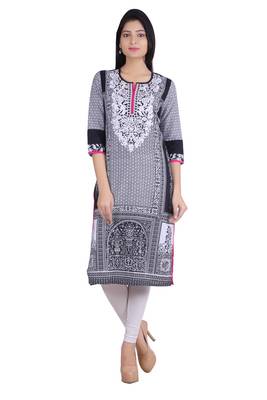   Black embroidered cotton kurtas and kurtis 1