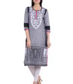 Geroo Jaipur Black embroidered cotton kurtas-and-kurtis