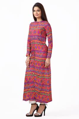 Red printed rayon kurtas-and-kurtis 2