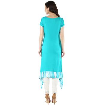 Green embroidered rayon kurtas-and-kurtis 3