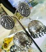 Tribal german silver jhumka earring
