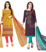 Multicolor printed crepe salwar