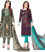 Multicolor printed crepe salwar