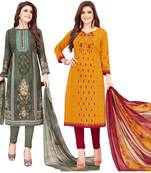 Multicolor printed crepe salwar