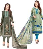 Multicolor printed crepe salwar