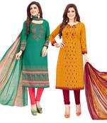 Multicolor printed crepe salwar