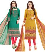 Multicolor printed crepe salwar