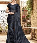 Black plain silk saree with blouse