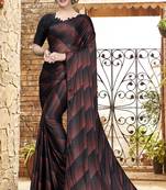 Black plain silk saree with blouse