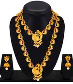 Gold crystal necklace-sets