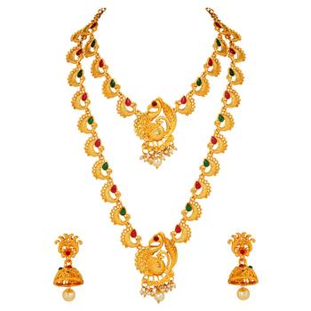 Gold crystal necklace-sets 2