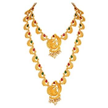 Gold crystal necklace-sets 3