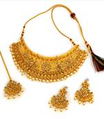 Gold crystal necklace-sets