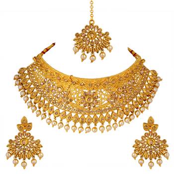Gold crystal necklace-sets 3