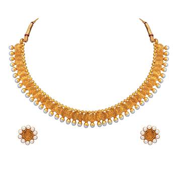 Gold crystal necklace-sets 1
