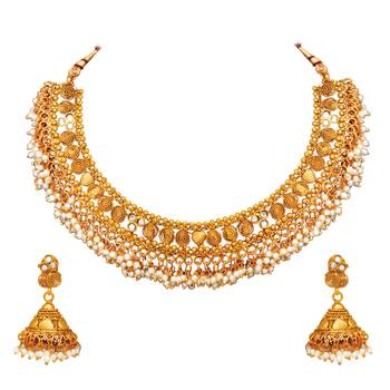 Gold crystal necklace-sets 1