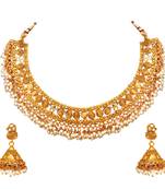 Gold crystal necklace-sets