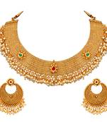 Gold crystal necklace-sets